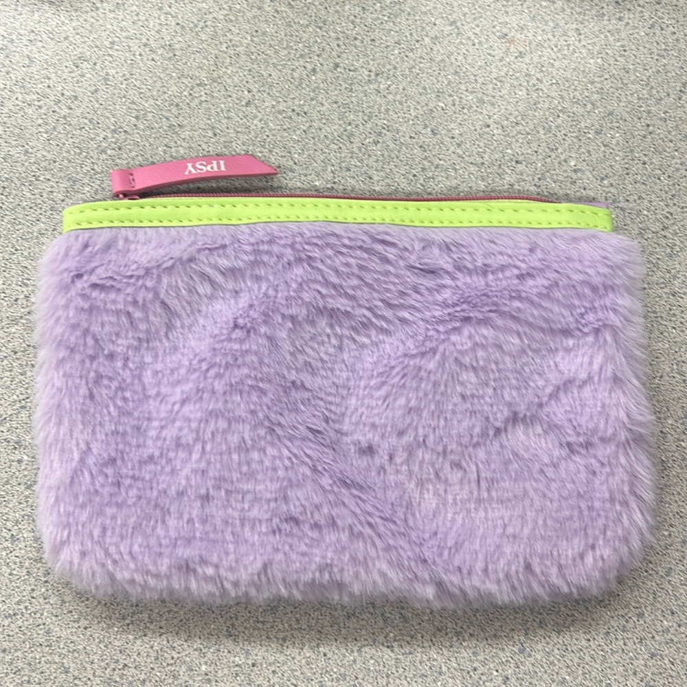 IPSY January 2023 Lilac Faux Fur Makeup Bag